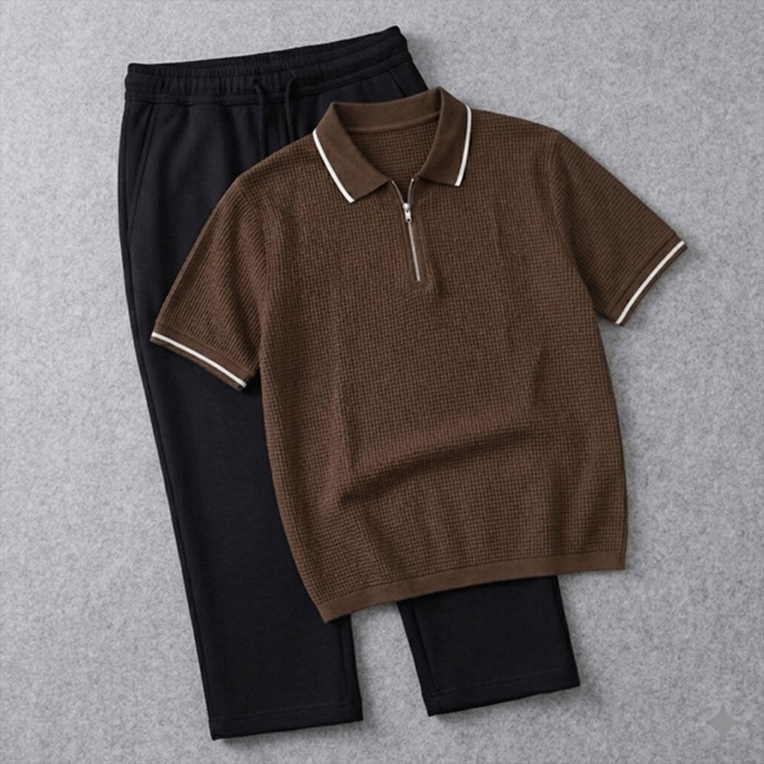𝗪𝗮𝗳𝗳𝗹𝗲 𝗭𝗶𝗽𝗽𝗲𝗿 𝗣𝗼𝗹𝗼 𝗦𝗲𝘁 ( chocolate & Black)