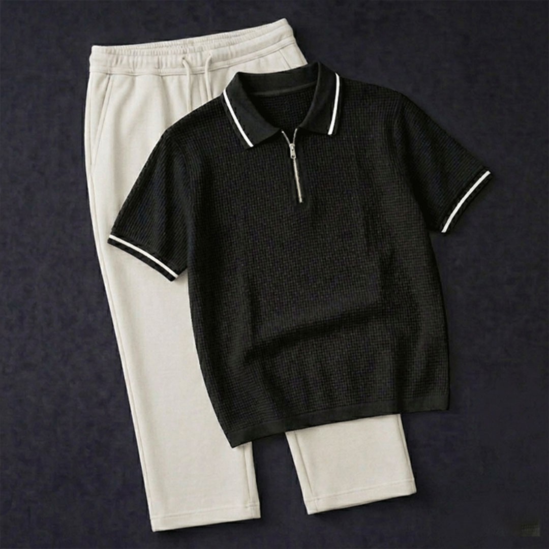 𝗪𝗮𝗳𝗳𝗹𝗲 𝗭𝗶𝗽𝗽𝗲𝗿 𝗣𝗼𝗹𝗼 𝗦𝗲𝘁 ( black & white )